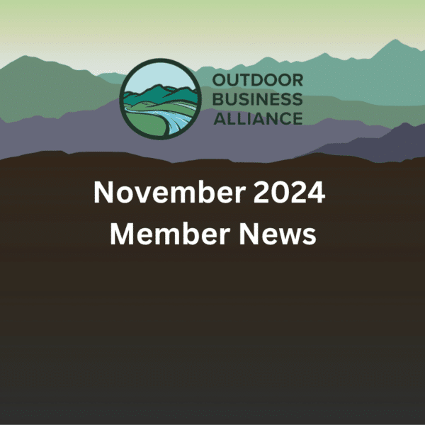 November 2024 Member News in white overlaid on the Blue Ridge Mountains in cool tones